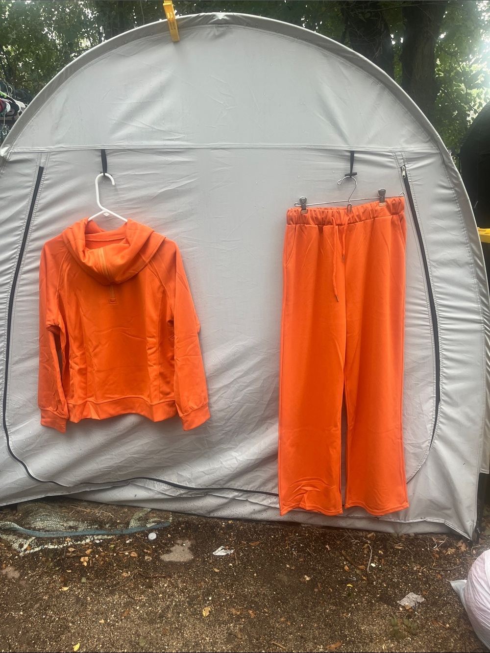 Women’s Orange Track Pants & Hoodie Jogger Set